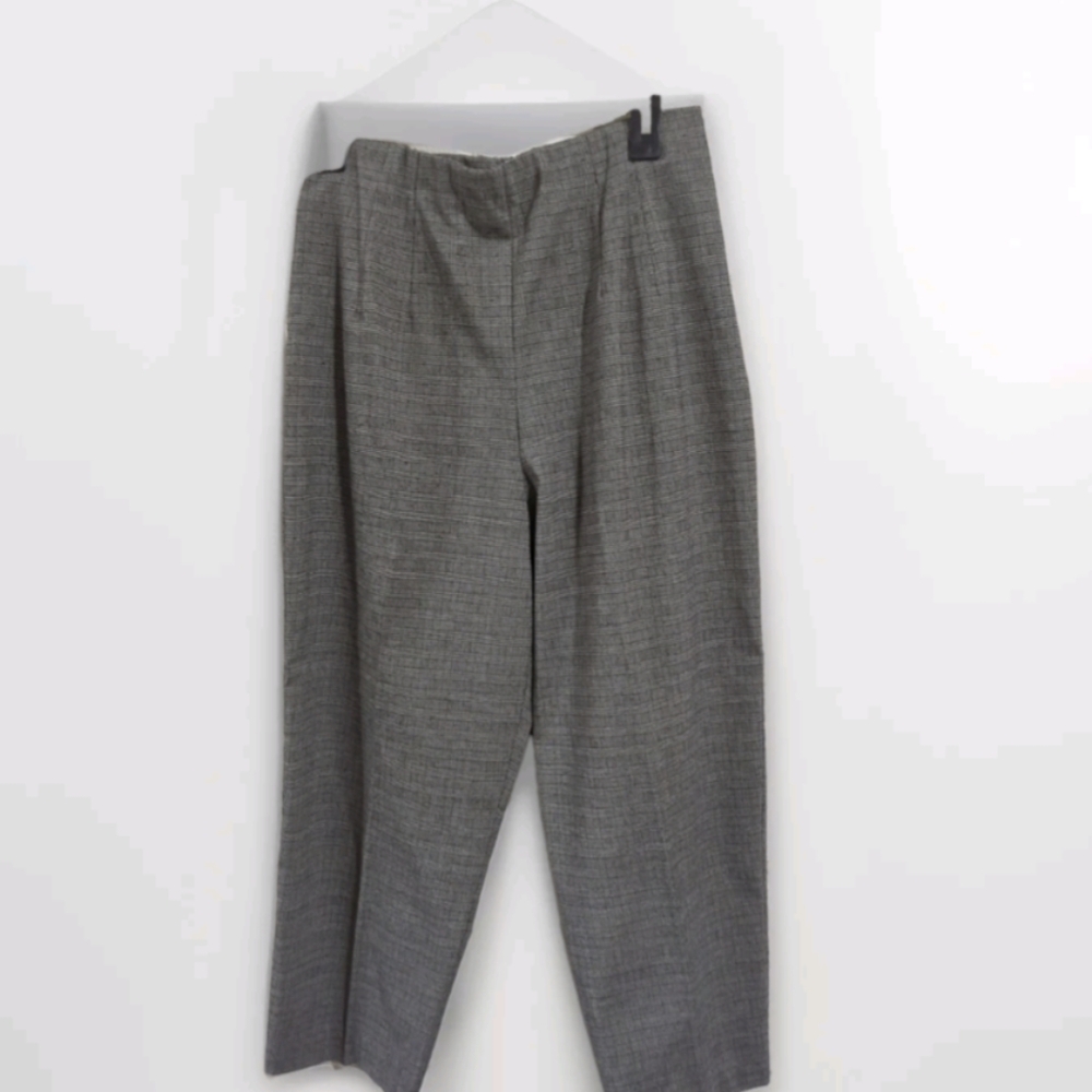 🩸Briggs New York Women's Dress Pants Gray Plaid Zipper Plus Elastic